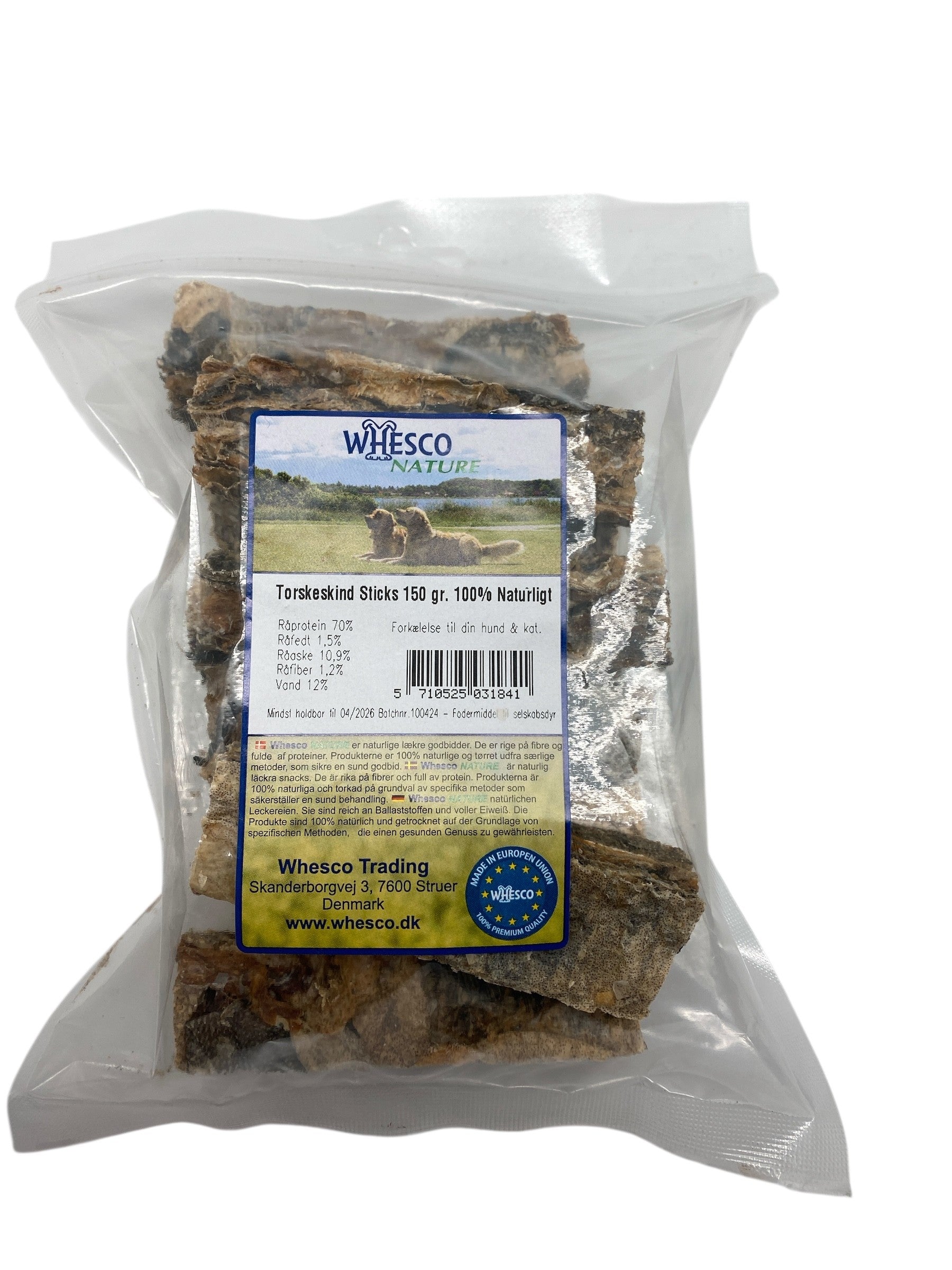 Naturlige Torskeskind Sticks 150 gr