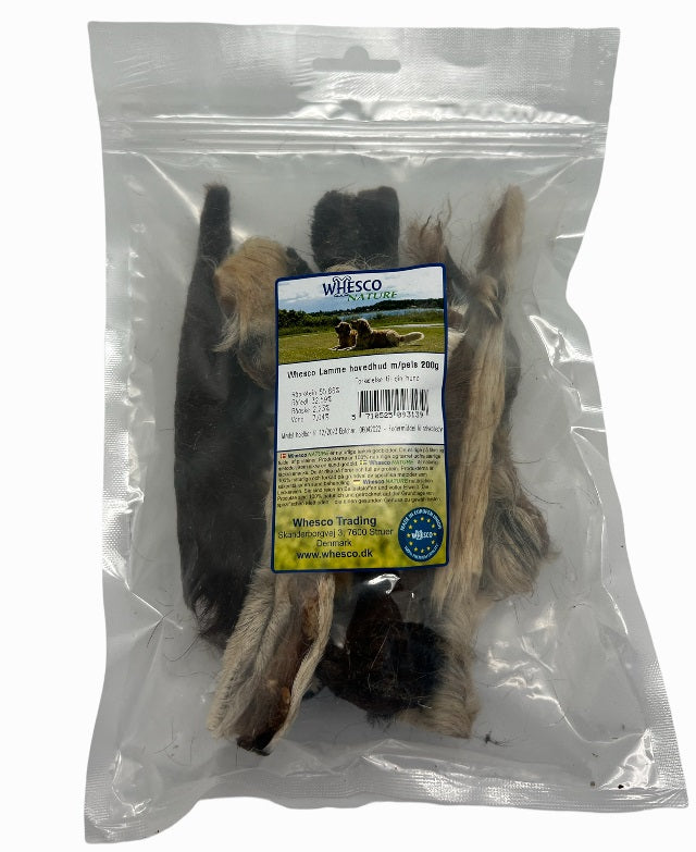 Lammehovedhud med pels 100% Naturligt 200g