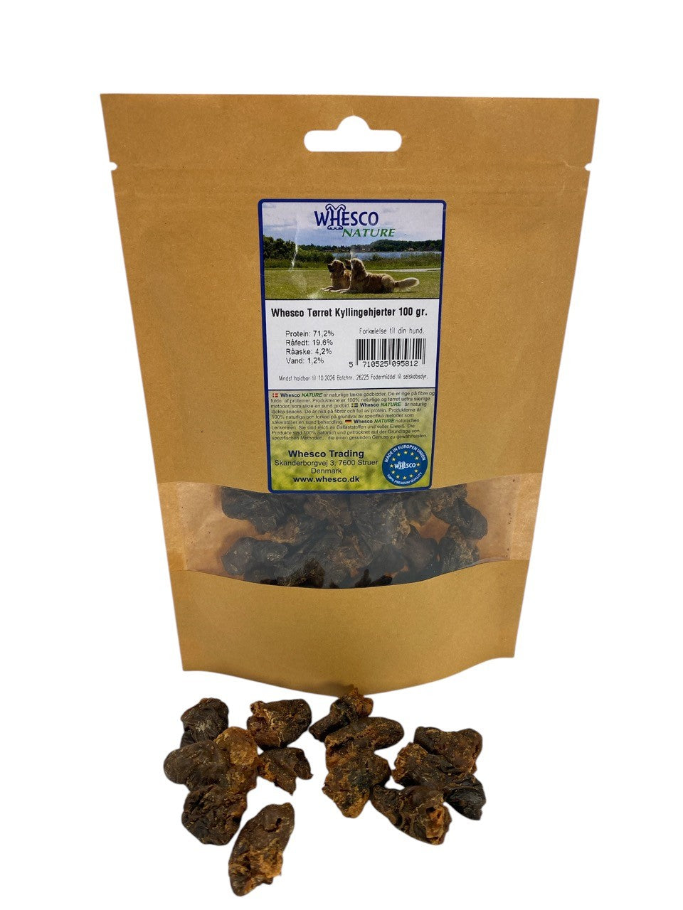 Whesco Tørret Kyllingehjerter 100 gr.