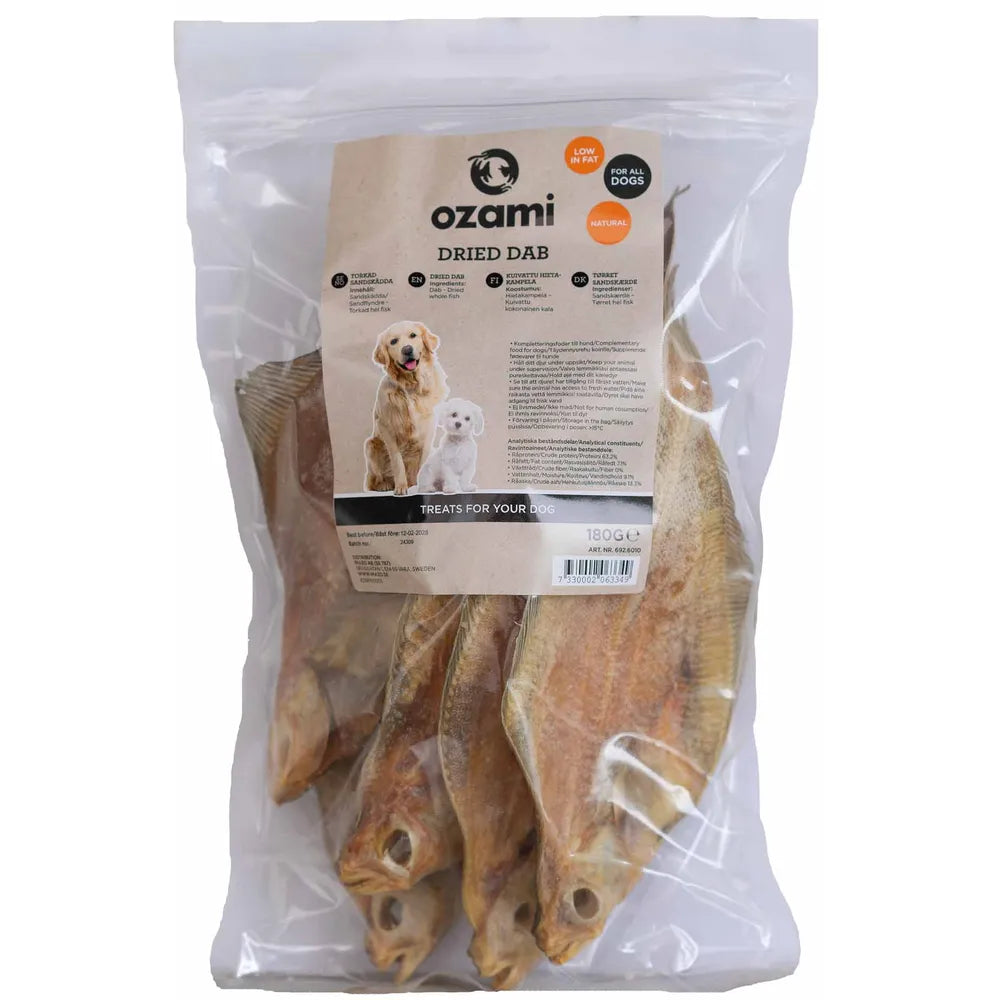 Ozami Dog Snack Dab 180 g – Naturlig Fiskesnack til Hunde
