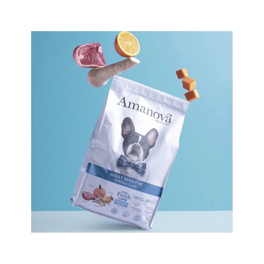 Amanova Velsmagende Lam – Kornfrit voksen hundefoder 2kg