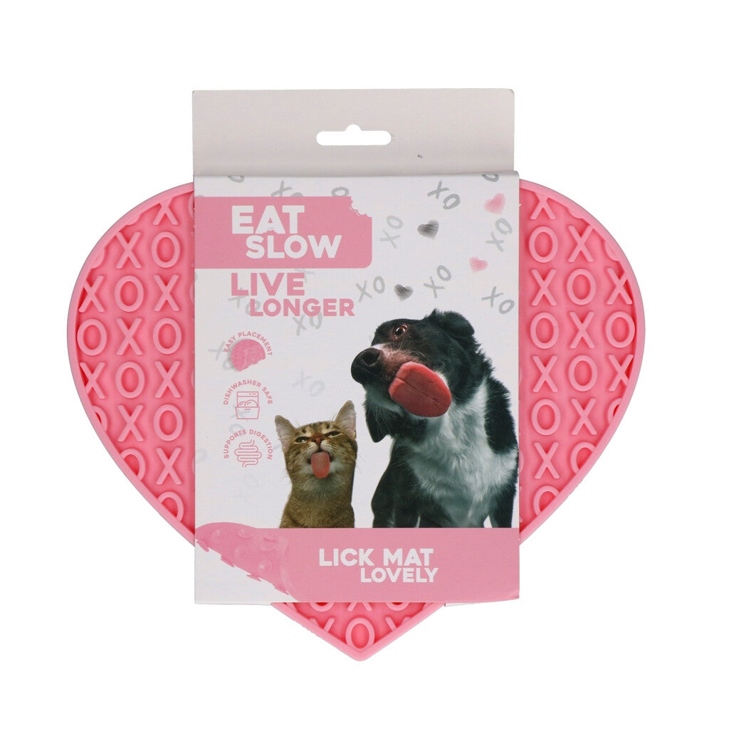 Eat Slow Live Longer Lick Mat Hjerte