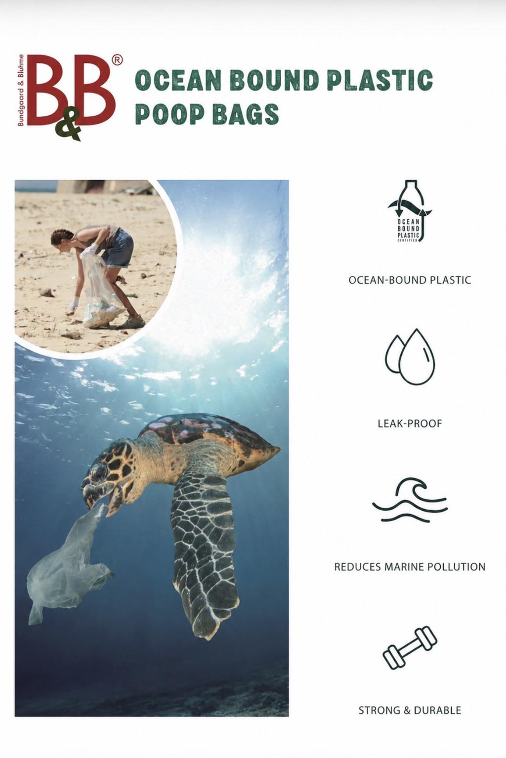 Hundeposer fra ocean-bound plastik (60 poser)