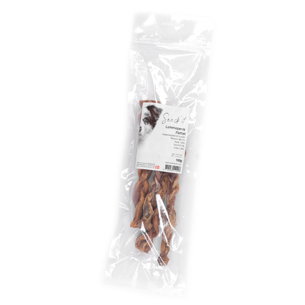 Snack'it Lammepenis Flettet 100g