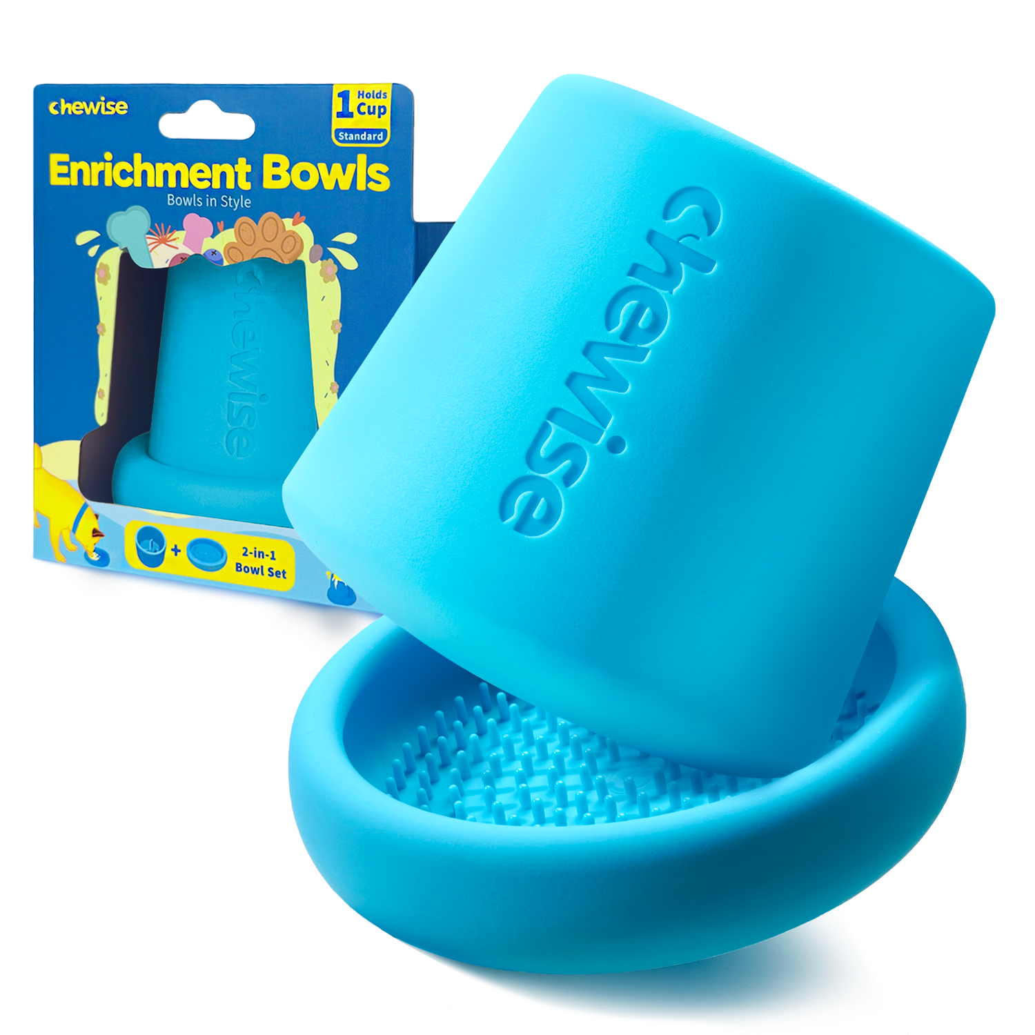 Chewise 2-i-1 Enrichment Bowl - Orange