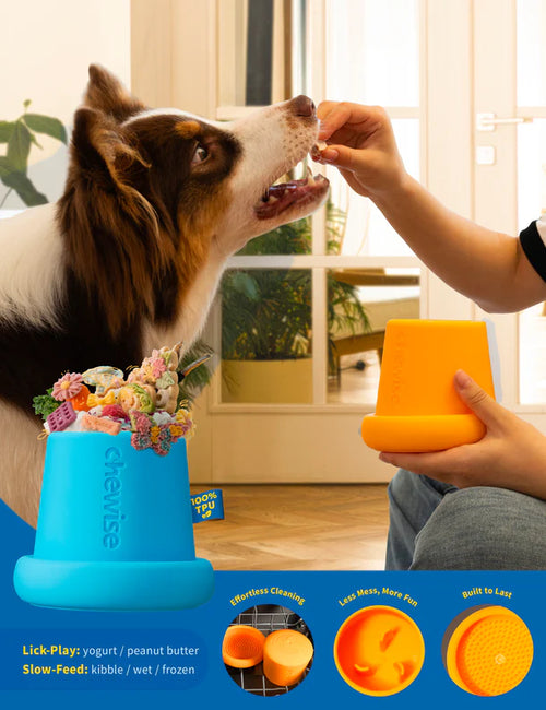 Chewise 2-i-1 Enrichment Bowl - Blå